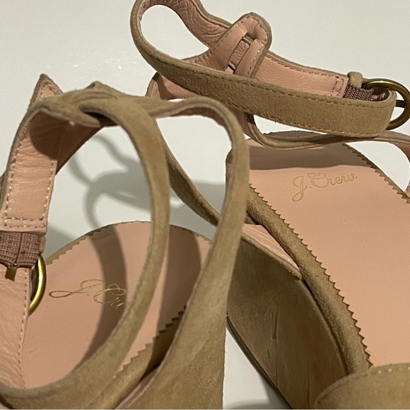 J. Crew Suede Flatform Ankle Strap Sandals in Old Lace - Picture 7 of 9